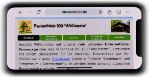 Albcasetta Website auf Smartphone